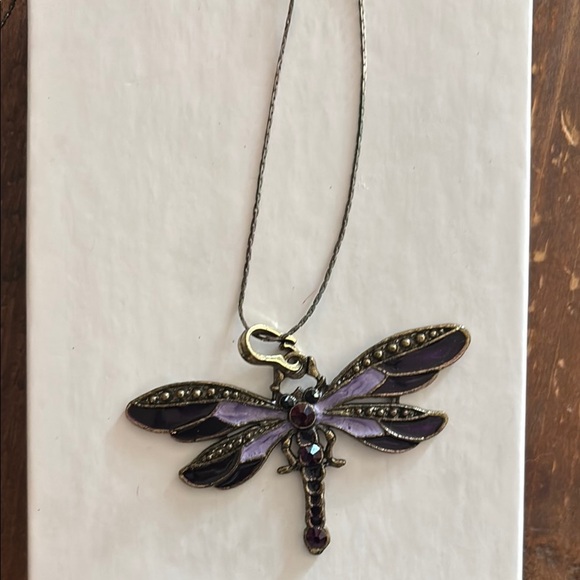 Paparazzi Purple and Black Necklace with  dragonfly - Picture 1 of 8